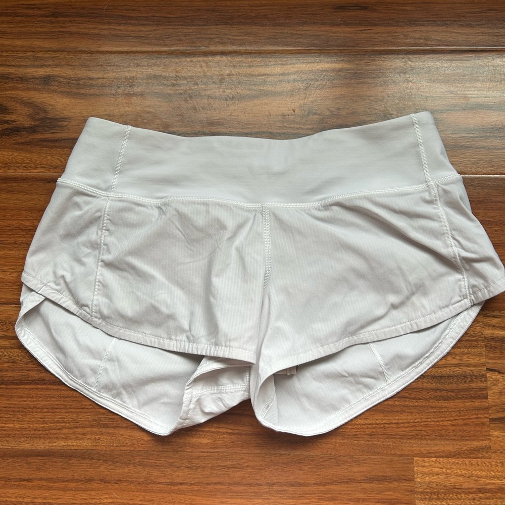 Lululemon White speed up shorts